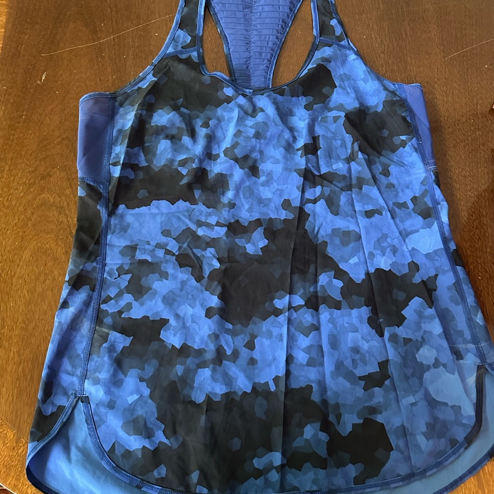 lululemon athletica Blue and Black Tank Top